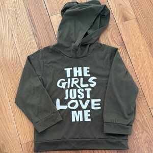 Forest Green Pullover Hoodie with Slogan
